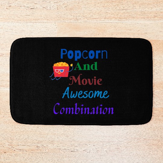 Popcorn And Movie Awesome Combination Bath Mats