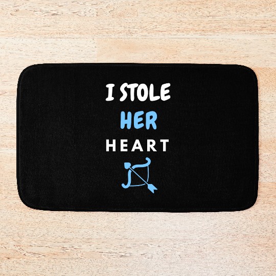 I stole Her Heart, His and hers , valentines day Bath Mats