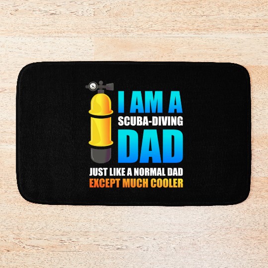 Scuba Diving Dad Snorkeling Deep Sea Diver Bath Mats
