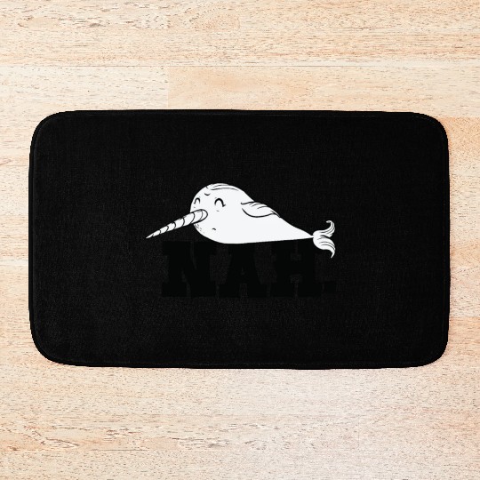 Procrastinating Narwhal Lover Aquatic Animals Bath Mats