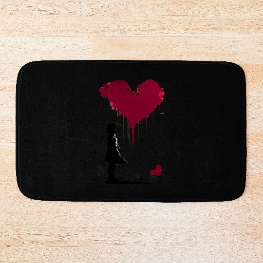 Banksy Love Heart Style Bath Mats