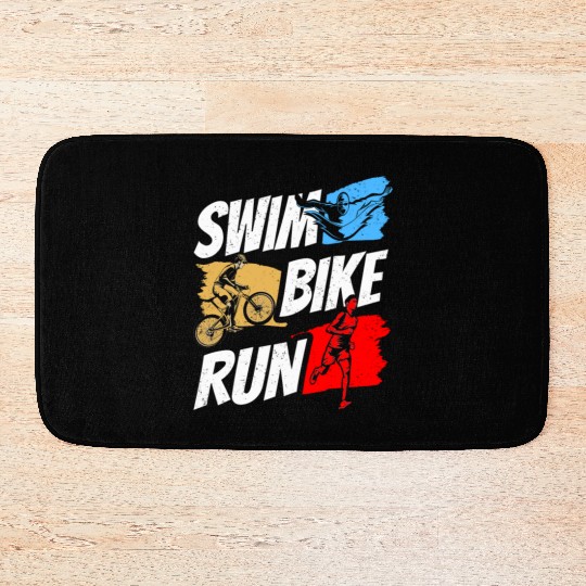 Swim Bike Run Triathlete Triathlon Triathlons Bath Mats