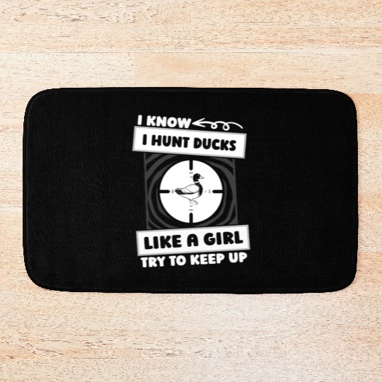 Duck Hunting Girl Bath Mats