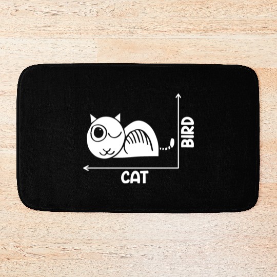 Funny Cat Or Bird Optical Illusion A Philosophy Bath Mats