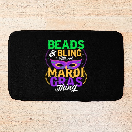 Beads & Bling It's A Mardi Gras Thing Mask Parade Bath Mats
