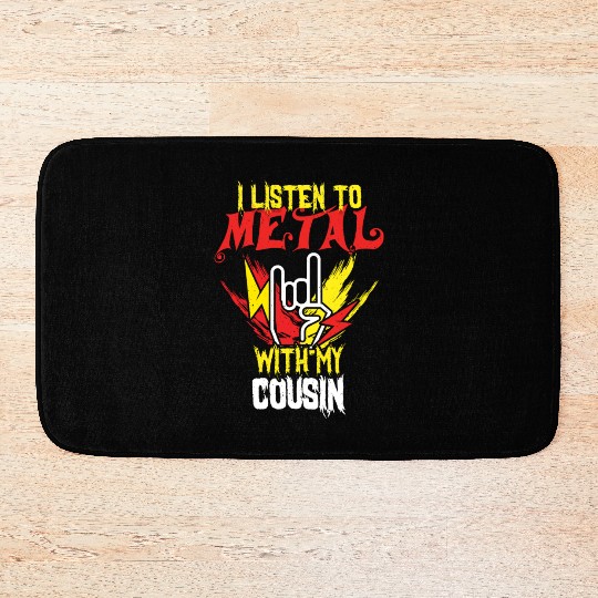 Metal With Cousin Metal Kid Music Lover Rocker Bath Mats
