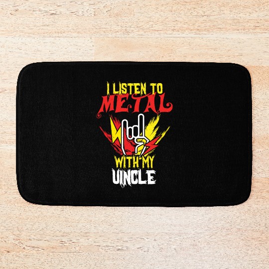 Metal With Uncle Metal Kid Music Lover Rocker Bath Mats