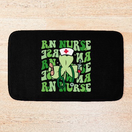 Groovy Registered Nurse Funny Shamrock Bath Mats