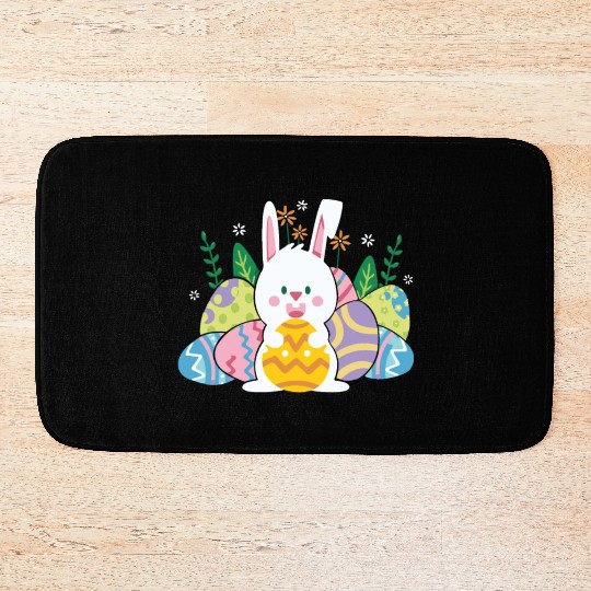 Cute Easter Bunny Egg Hunt Bath Mats