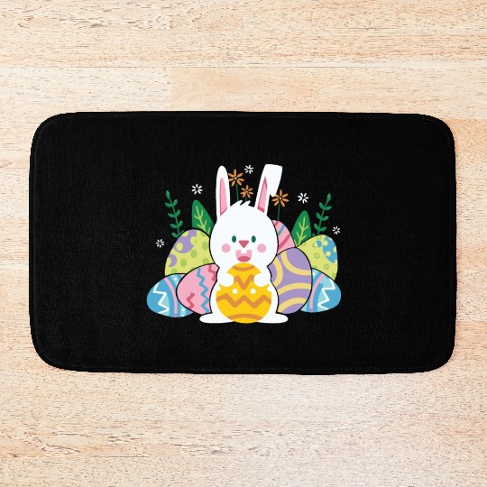 Cute Easter Bunny Egg Hunt Bath Mats