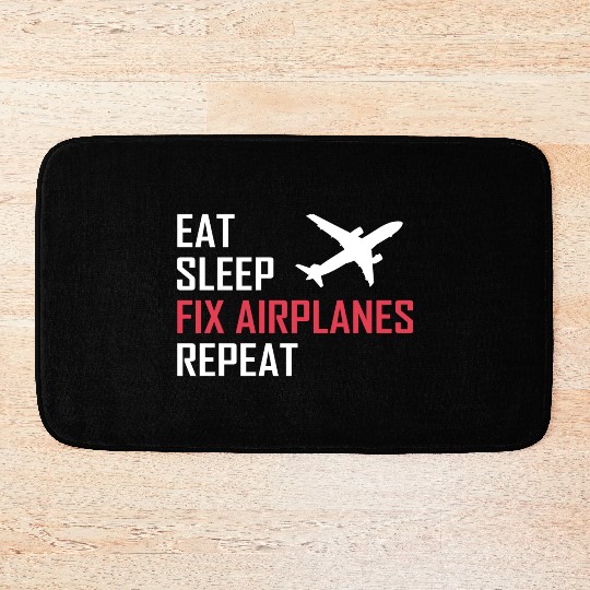 Airplane mechanic aviation aircraft gift Bath Mats