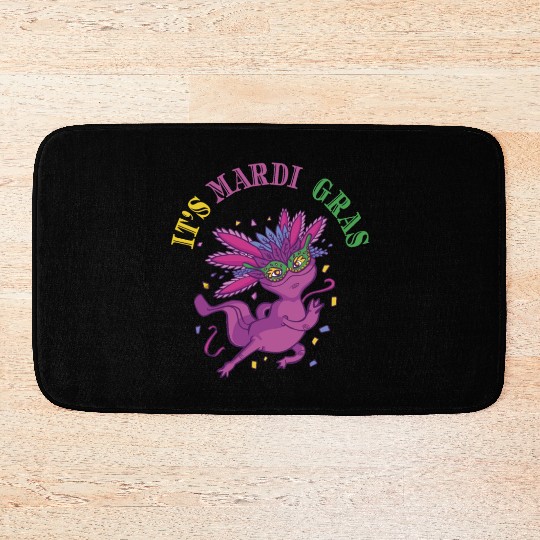 Axolotl Mardi Gras ITS MARDI GRAS AXOLOTL Bath Mats