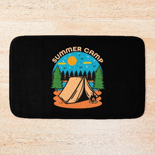 Happy Summer Camp Camping Lover FunnyT-Bath Mats