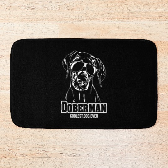 Doberman Pinscher coolest dog ever dog mom Bath Mats