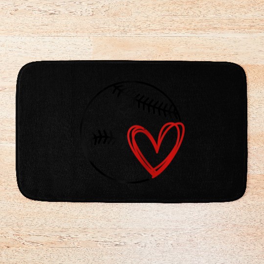Baseball Gigi Heart Funny Baseball Lover Bath Mats