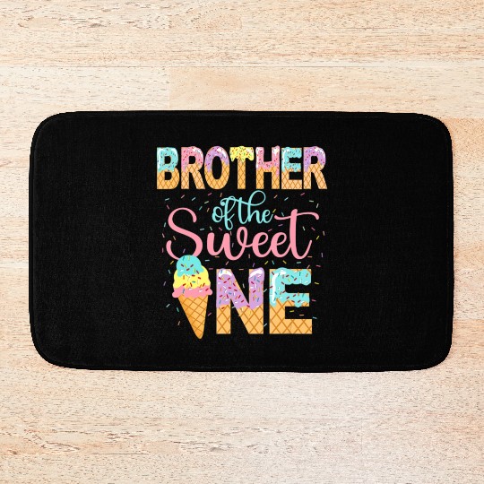 Brother Of The Sweet One 1st Birthday Ice Cream Bath Mats