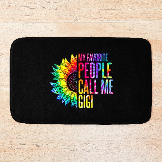 My Favorite People Call Me Gigi Sunflower Tie Dye Bath Mats