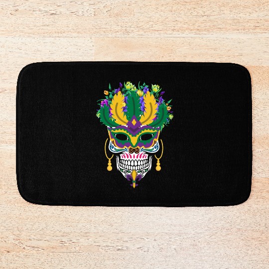 Dia De Los Muertos Mardi Gras Costume Flower Sugar Bath Mats