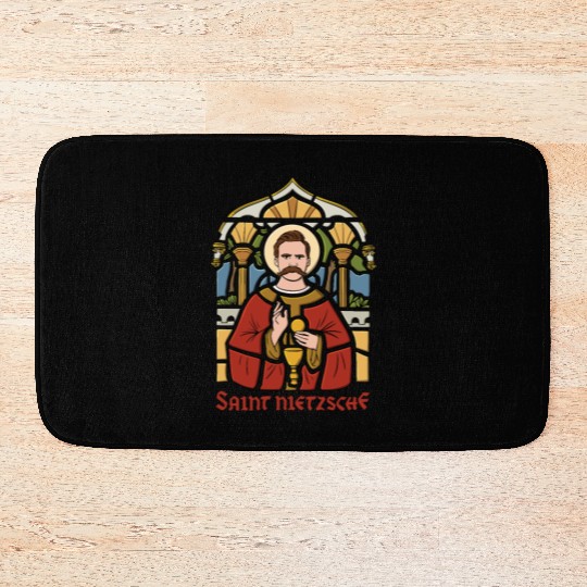 Saint Nietzsche Design for a Philosophy Student Bath Mats