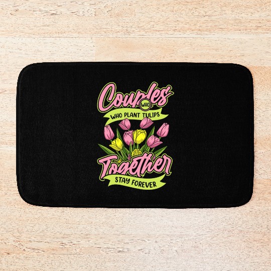 Tulip Gardening Couple Bath Mats