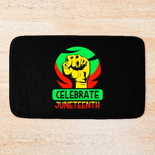 Celebrate Juneteenth 1865 African Black American Bath Mats