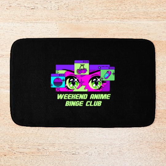 Weekend Anime Binge Club Kawaii Japanese Cute Japa Bath Mats