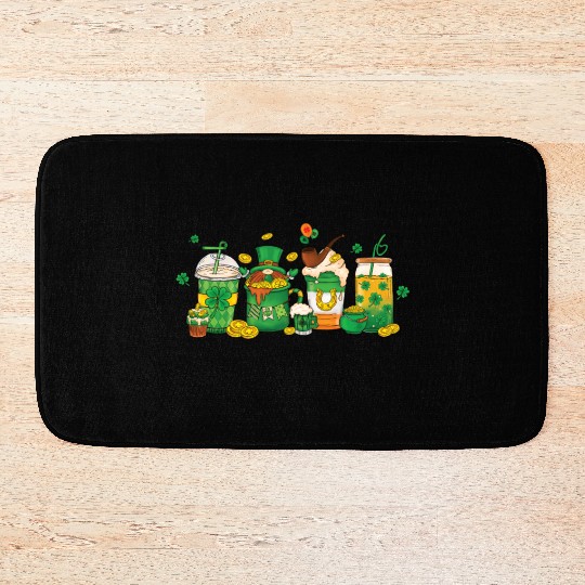 St Patricks Day with Gnome Coffee Lover Bath Mats
