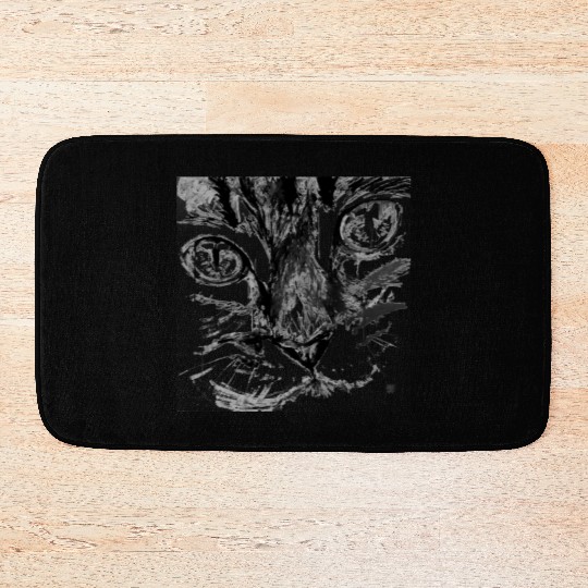 cat face Bath Mats