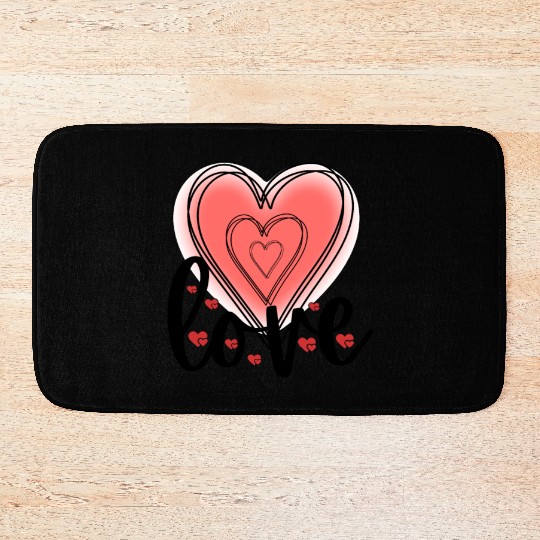 Love Hearts Valentine's Day Bath Mats