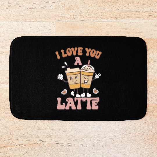 I Love You A Latte Retro Valentines Bath Mats