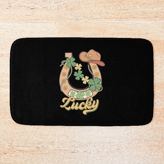 Lucky Shamrock Horseshoe Bath Mats