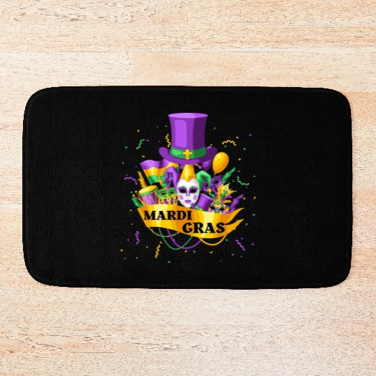Happy Mardi Gras 2023 Funny Mardi Gras Bath Mats