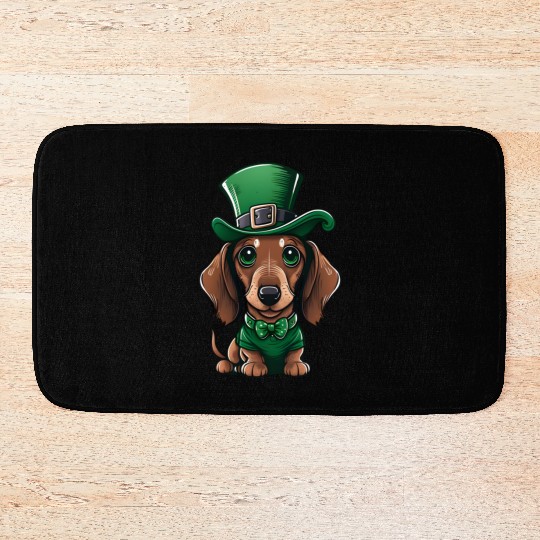 St Patricks Day Dachshund 17 March Wiener Dog Bath Mats
