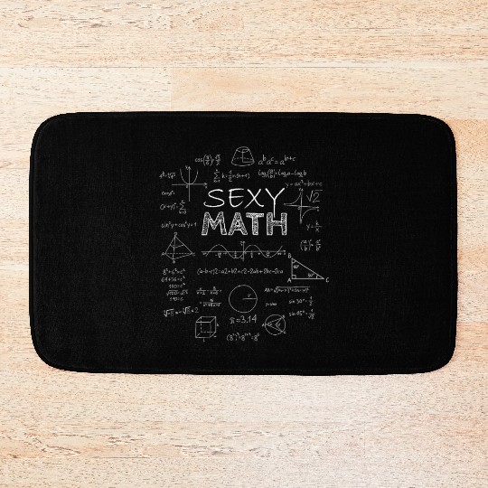 Sexy Math Teacher Mathematics Gift Chalkboard Bath Mats