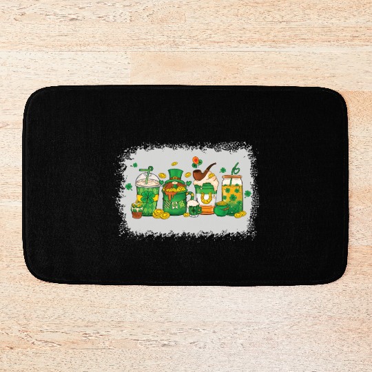 St Patricks Day with Gnome Coffee Lover Bath Mats