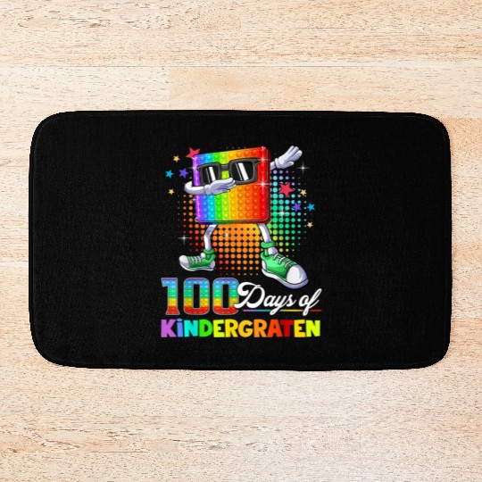 100 Days Of Kindergarten School Teacher Funny Bath Mats