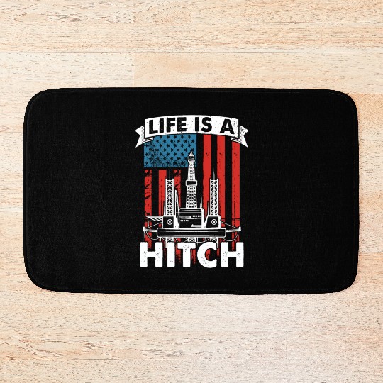 Oilfield Oil Drilling Us Flag Bath Mats