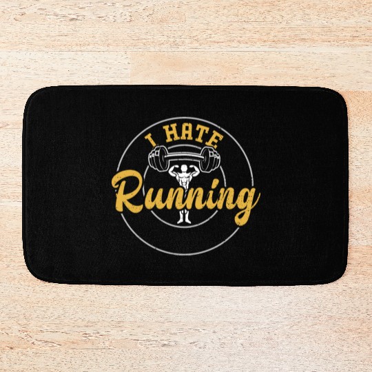 I Hate Running - Gym Bath Mats