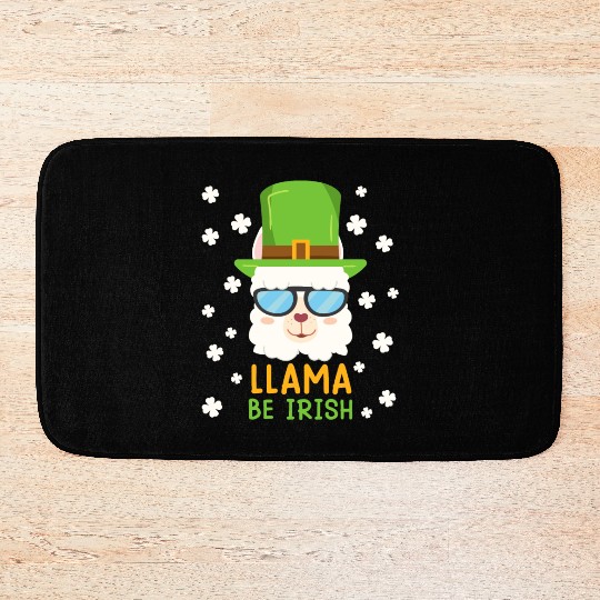 LLama be Irish Lama Alpaca St. Patrick's Day Bath Mats
