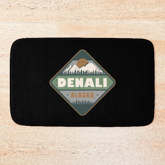 Denali Alaska US Vintage Hiking Design Bath Mats