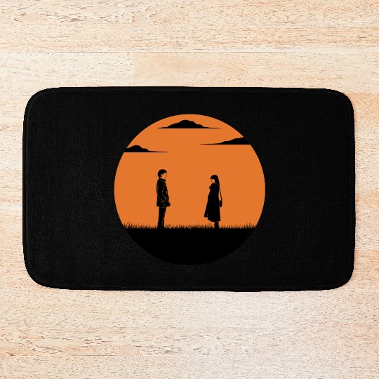 Love or parting in the full moon Bath Mats