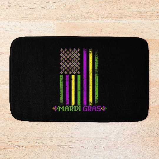 Mardi Gras US American flag Mardi Gras 2023 Bath Mats