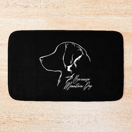 Funny Bernese Mountain Dog Profile dog mom Bath Mats