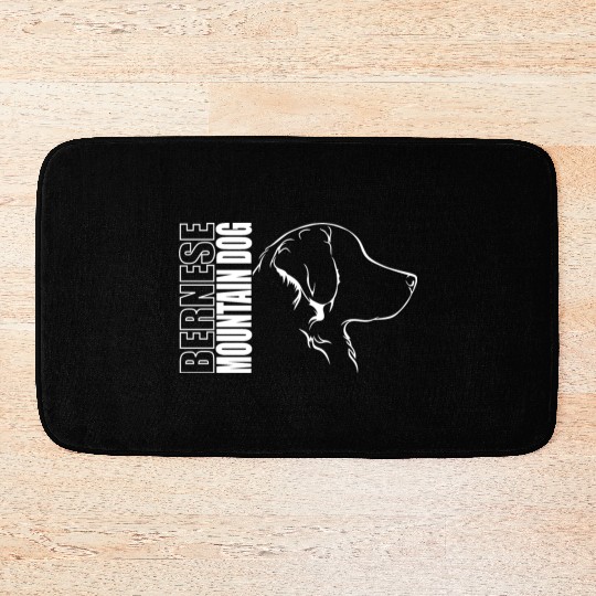 Funny Bernese Mountain Dog Profile dog mom Bath Mats