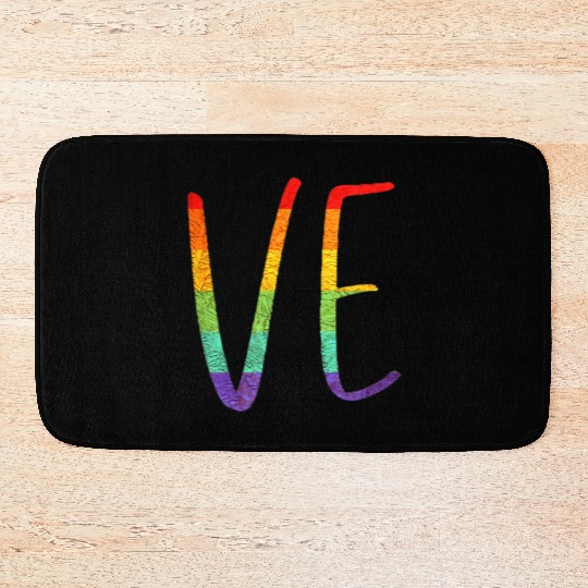 LGBT Pride Love LO VE Lesbian Couple Matching Love Bath Mats