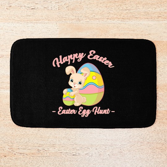 Happy Easter Egg Hunt Bunny Gift Bath Mats