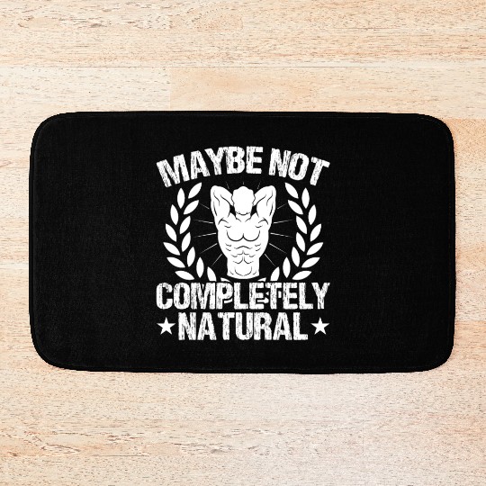 Strongman maybe not natural fitness bodybuilding Bath Mats