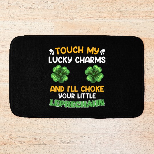 Funny St. Patrick's Day saying Lucky Charms Bath Mats