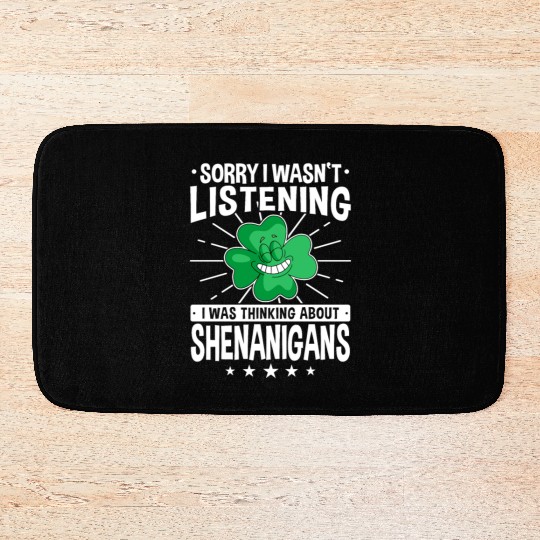 Funny Shenanigans Shamrock St Patrick's Day Bath Mats