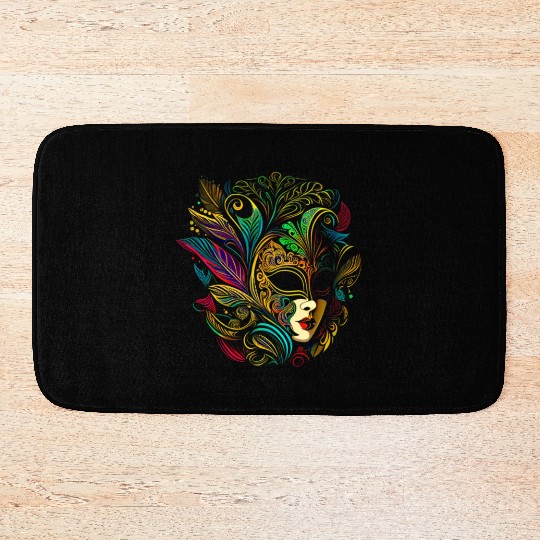 Funny Mardi Gras Carnival parade Bath Mats